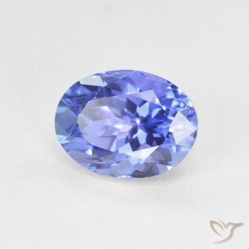 Tanzanita Azul violeta oscuro natural de 1.69 ct, Ovalada, VVS