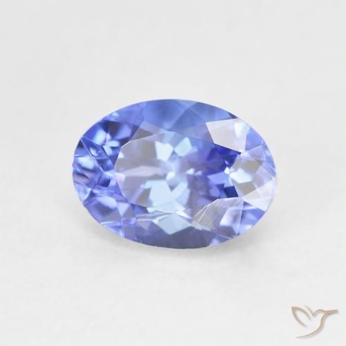 Tanzanita Azul violeta oscuro natural de 1.64 ct, Ovalada, VVS
