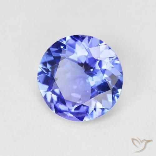 Tanzanita Azul intenso natural de 1.69 ct, Redondo, VVS-VS