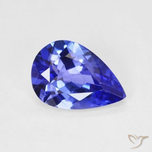 Tanzanita Azul vívido natural de 1.77 ct, En forma de pera, VVS