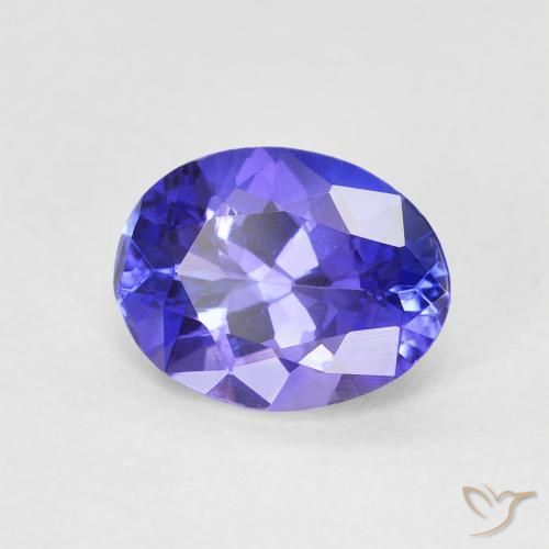 Tanzanita Azul violeta intenso natural de 1.86 ct, Ovalada, VVS