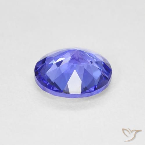 Tanzanita Azul violeta intenso natural de 1.72 ct, Redondo, VVS