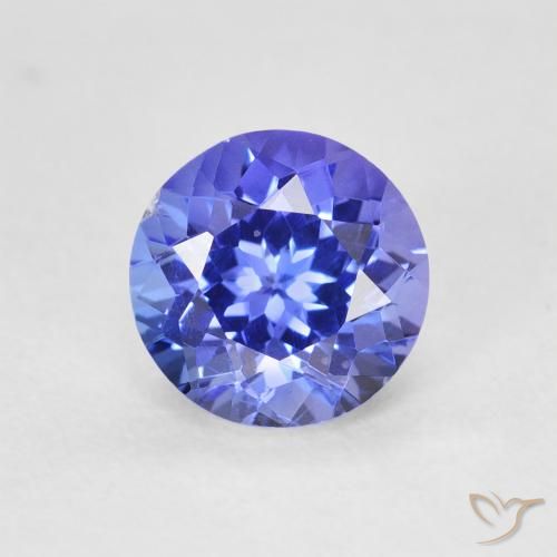 1.56ct Natural Azul violeta intenso tanzanita, Redondo, VVS-VS