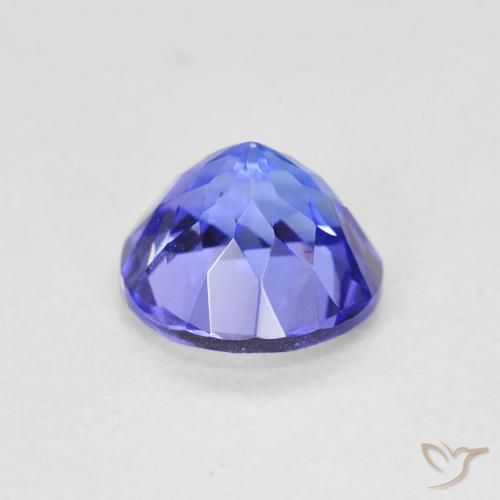 Tanzanita Azul violeta intenso natural de 1.56 ct, Redondo, VVS-VS