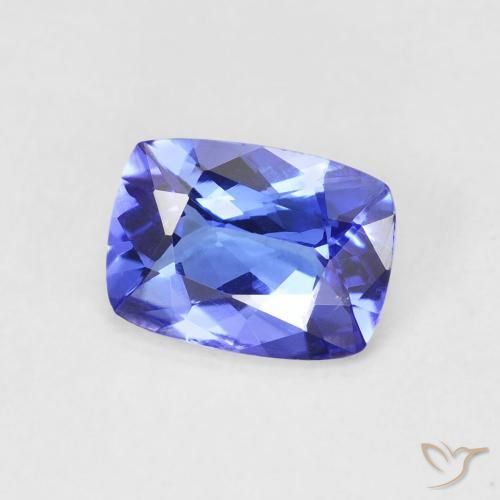 Tanzanita Azul intenso natural de 1.33 ct, Forma Cojín, VVS-VS