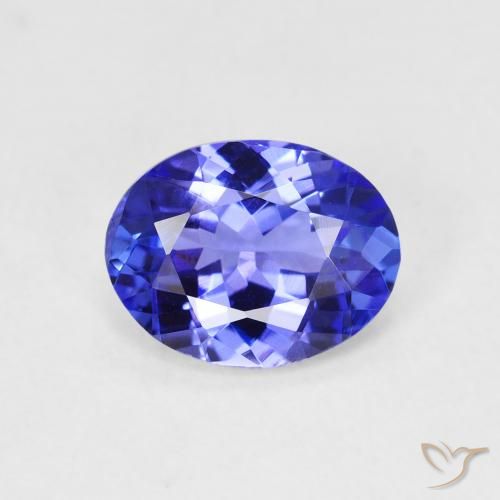 Tanzanita azul natural de 1,73 ct, corte óvalo, VVS