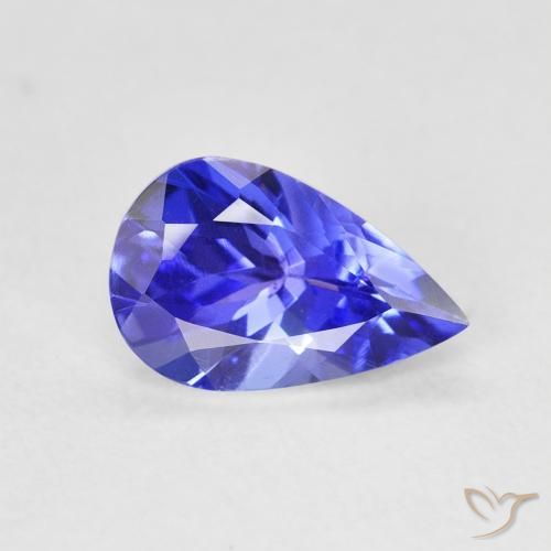 Tanzanita Azul vívido natural de 1.18 ct, En forma de pera, VVS