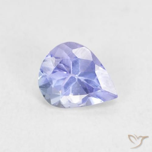 Tanzanita Azul violeta natural de 0.38 ct, En forma de pera, VVS-VS