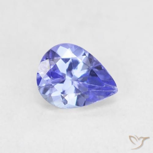 Tanzanita Azul violeta natural de 0.43 ct, En forma de pera, VVS-VS