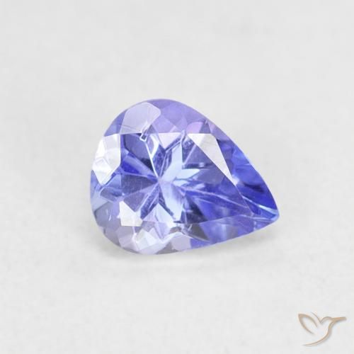 Tanzanita Azul violeta natural de 0.41 ct, En forma de pera, VVS-VS