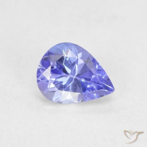 Tanzanita Azul violeta natural de 0.41 ct, En forma de pera, VVS-VS