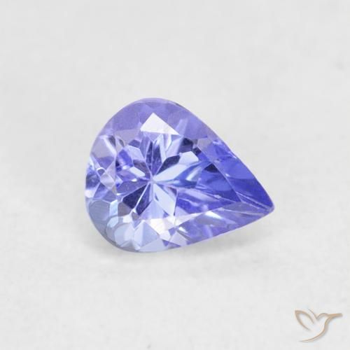 Tanzanita Azul violeta natural de 0.42 ct, En forma de pera, VVS-VS