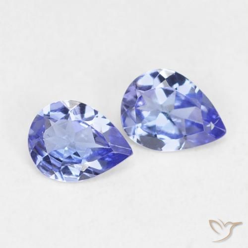 Gemas de Tanzanita Azul intenso natural de 0.53 ct, En forma de pera, VS