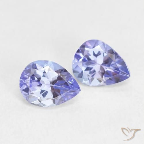 Gemas de Tanzanita Azul violeta natural de 0.70 ct, En forma de pera, VVS-VS