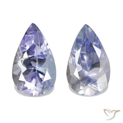 Gemas de Tanzanita Azul plateado natural de 0.55 ct, En forma de pera, VVS-VS