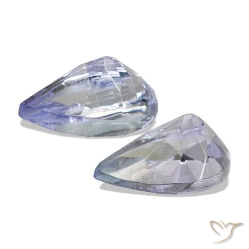 Gemas de Tanzanita Azul plateado natural de 0.55 ct, En forma de pera, VVS-VS