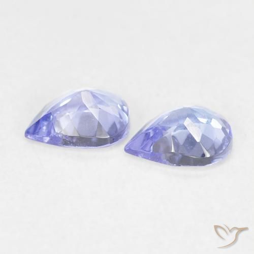 Gemas de Tanzanita Azul violeta natural de 0.65 ct, En forma de pera, VVS-VS