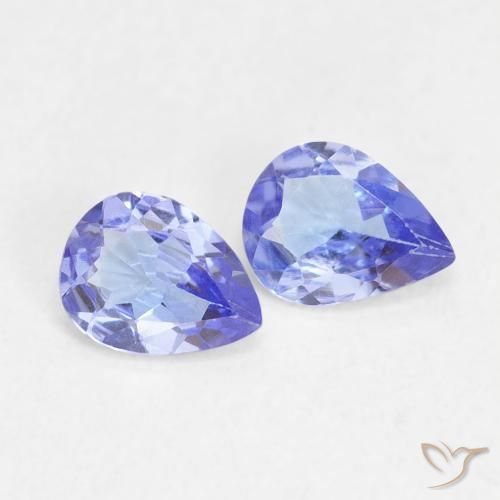 Gemas de tanzanita Azul intenso natural de 0.52 ct, En forma de pera, VVS-VS