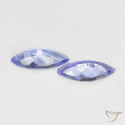 Gemas de Tanzanita Azul violeta natural de 0.64 ct, Marquesa, VVS-VS