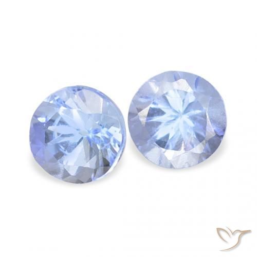 Gemas de Tanzanita Azul claro natural de 0.30 ct, Redondo, VS