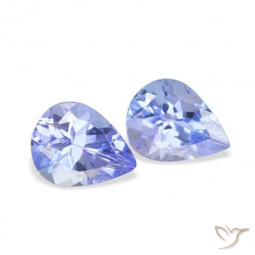 Gemas de Tanzanita Azul claro natural de 0.65 ct, En forma de pera, VS