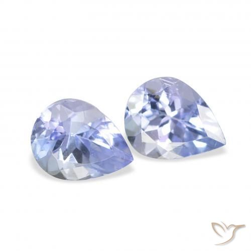 Gemas de Tanzanita Azul pastel natural de 0.71 ct, En forma de pera, VS