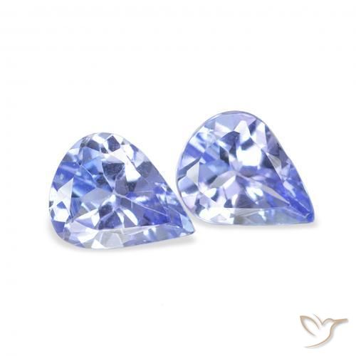 Gemas de Tanzanita Azul pastel natural de 0.66 ct, En forma de pera, VS