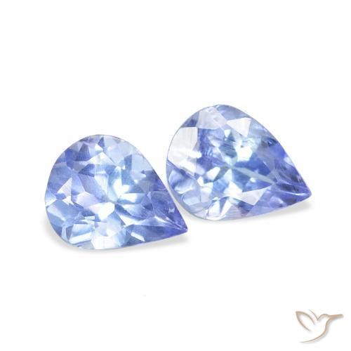 Gemas de Tanzanita Azul pastel natural de 0.71 ct, En forma de pera, VS