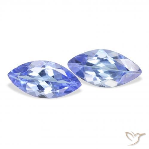 Gemas de Tanzanita Azul pastel natural de 0.80 ct, Marquesa, VS