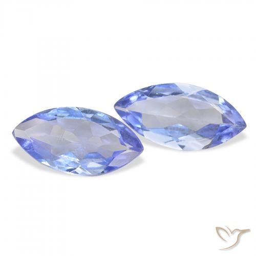 Gemas de Tanzanita Azul pastel natural de 0.66 ct, Marquesa, VS