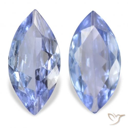Gemas de Tanzanita Azul claro natural de 0.69 ct, Marquesa, VVS-VS