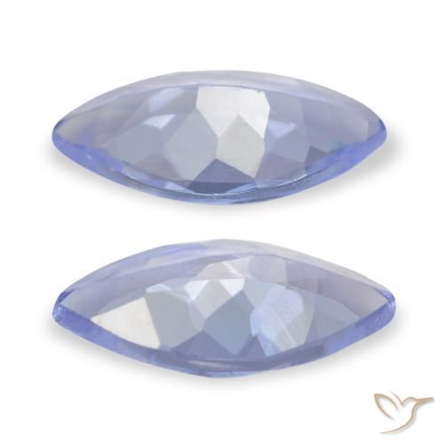 Gemas de Tanzanita Azul claro natural de 0.69 ct, Marquesa, VVS-VS