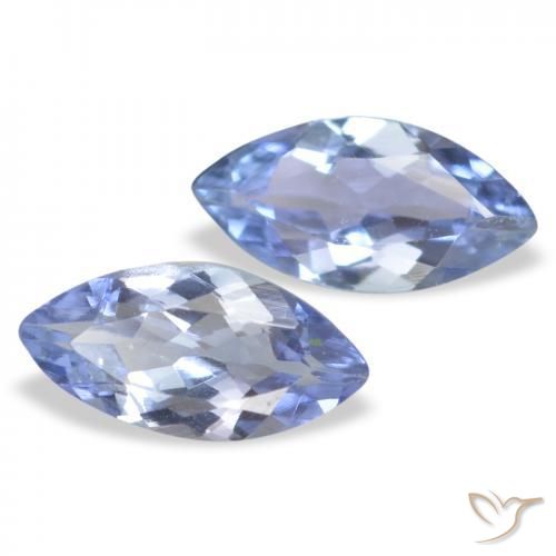 Gemas de Tanzanita Celeste natural de 0.61 ct, Marquesa, VVS-VS