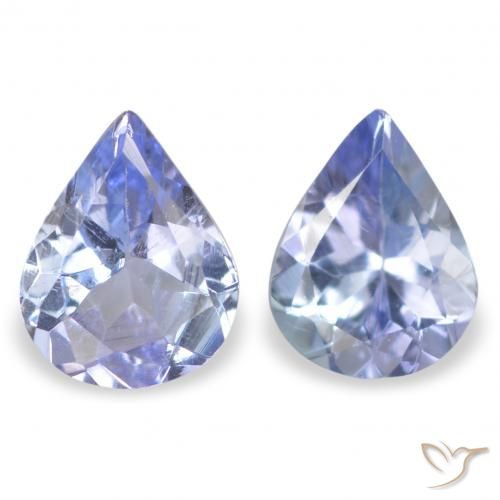 0.63ctw Natural Azul pastel Tanzanita, En forma de pera, VS