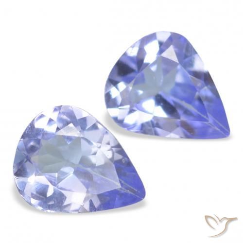 Gemas de Tanzanita Azul claro natural de 0.48 ct, En forma de pera, VS