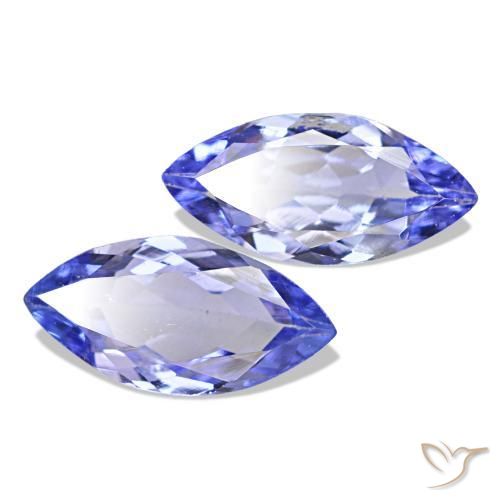 Gemas de Tanzanita Azul violeta intenso natural de 0.66 ct, Marquesa, VS