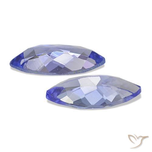 Gemas de Tanzanita Azul violeta intenso natural de 0.66 ct, Marquesa, VS