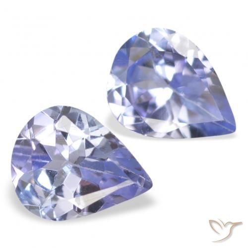 Gemas de Tanzanita Azul pastel natural de 0.70 ct, En forma de pera, VS