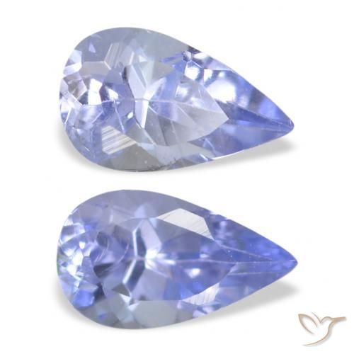 Gemas de Tanzanita Azul claro natural de 0.51 ct, Marquesa, VS