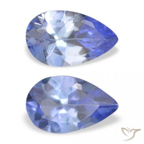 Gemas de Tanzanita Azul marino medio natural de 0.44 ct, En forma de pera, VS