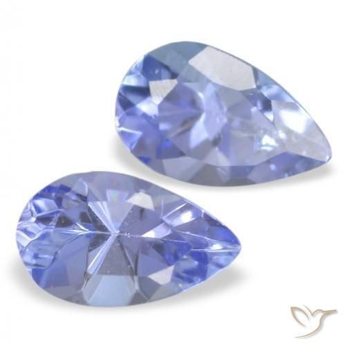 Gemas de Tanzanita Azul claro natural de 0.43 ct, En forma de pera, VS