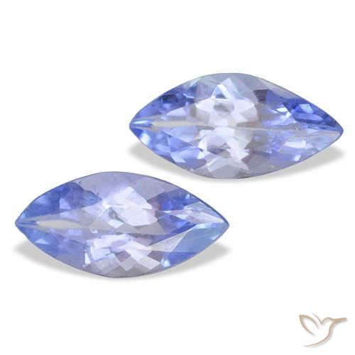 Gemas de Tanzanita Azul intenso natural de 0.64 ct, Marquesa, VS
