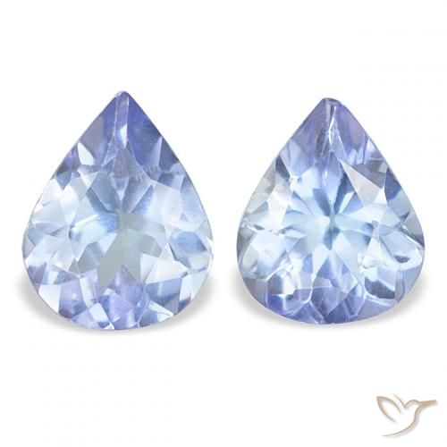 0.64ctw Natural Azul pastel Tanzanita, En forma de pera, VS