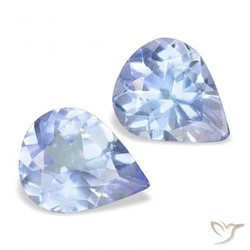 Gemas de Tanzanita Azul pastel natural de 0.64 ct, En forma de pera, VS