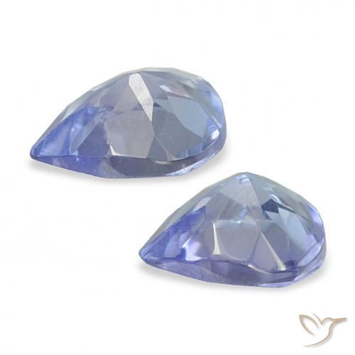 Gemas de Tanzanita Azul pastel natural de 0.64 ct, En forma de pera, VS