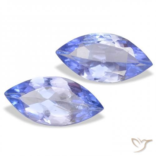 Gemas de Tanzanita Azul pastel natural de 0.64 ct, Marquesa, VS