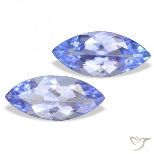 Gemas de Tanzanita Azul claro natural de 0.59 ct, Marquesa, VS