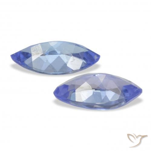 Gemas de Tanzanita Azul púrpura eléctrico natural de 0.74 ct, Marquesa, VVS-VS