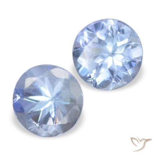 Gemas de Tanzanita Azul púrpura claro natural de 0.32 ct, Redondo, VVS-VS