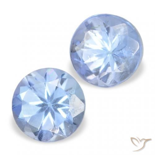 Gemas de Tanzanita Azul pastel natural de 0.33 ct, Redondo, VS